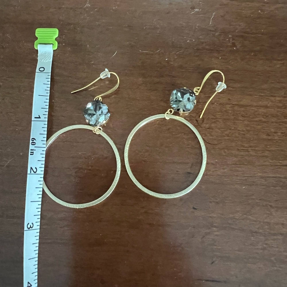 Elegant Gold & Jewel Hoop Earrings